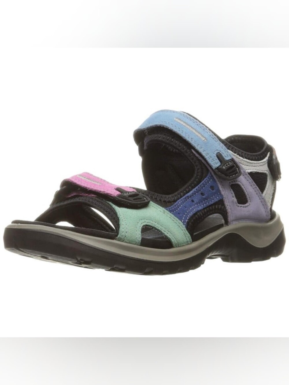 ECCO Offroad Women's Suede Yucatan Walking Sandal in Multicolor Pastel